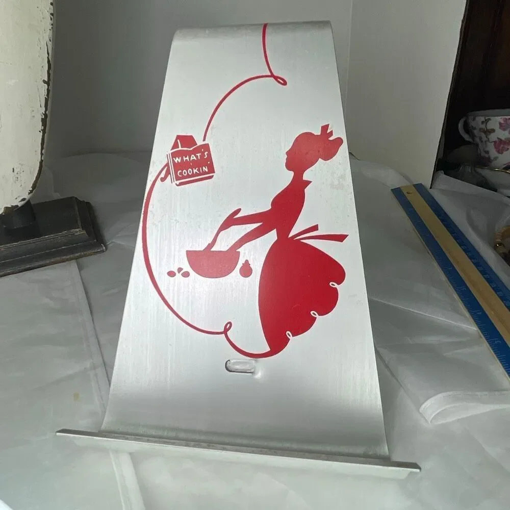 Vintage Midcentury aluminum recipe book holder.